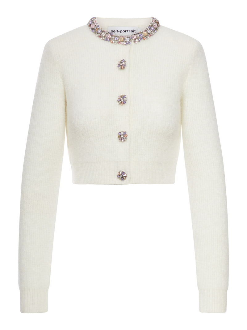 ALPACA CARDIGAN WITH JEWEL DECORATIONS