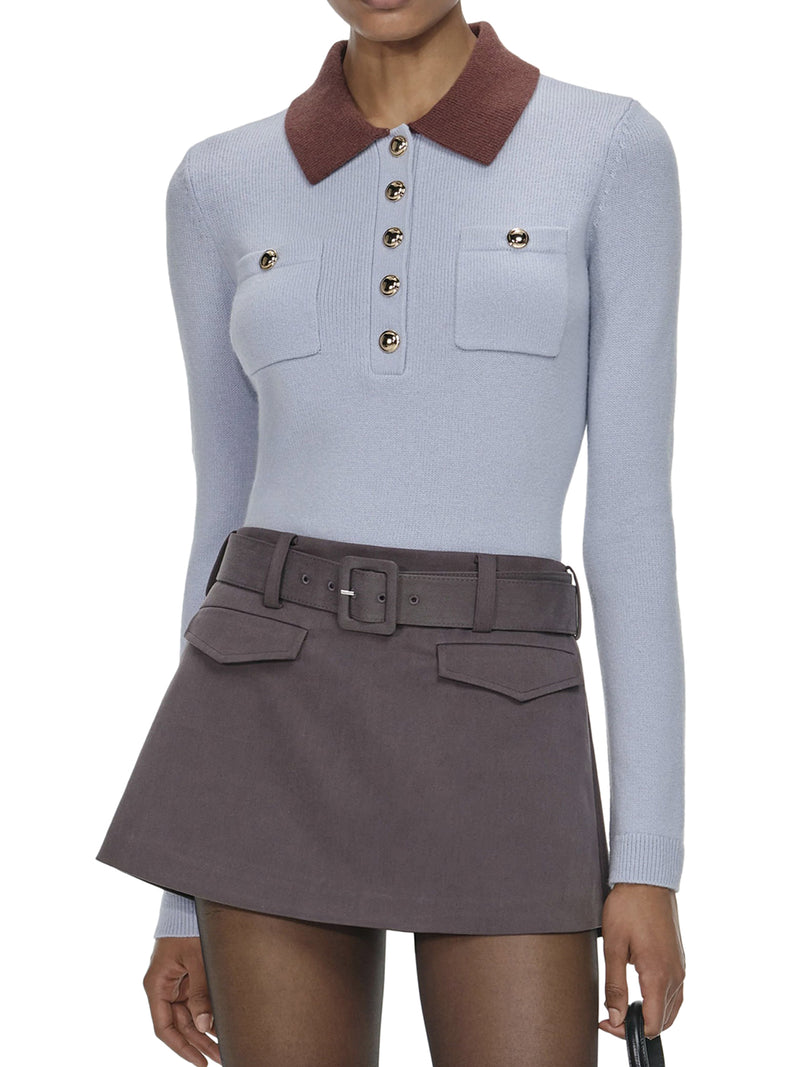 SWEATER WITH CLASSIC CONTRAST COLLAR