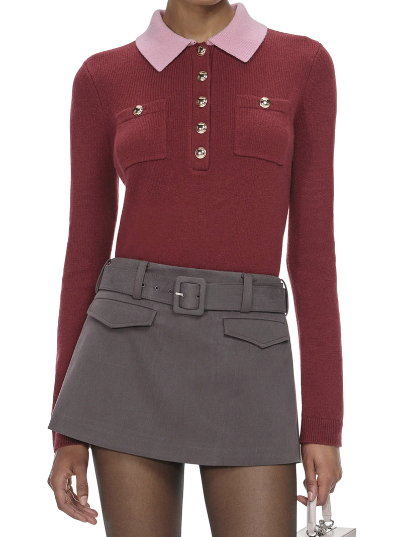 SWEATER WITH CLASSIC CONTRAST COLLAR