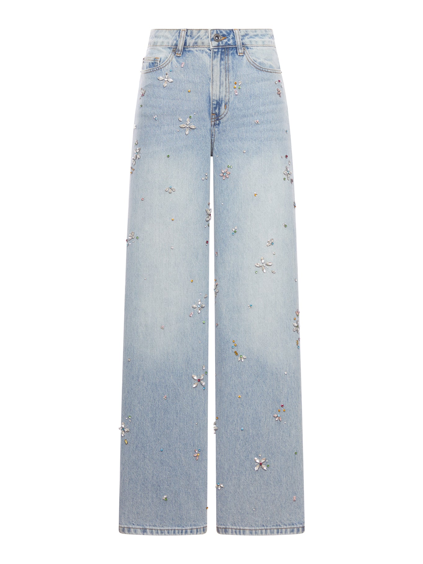 EMBELLISHED WIDE LEG JEANS