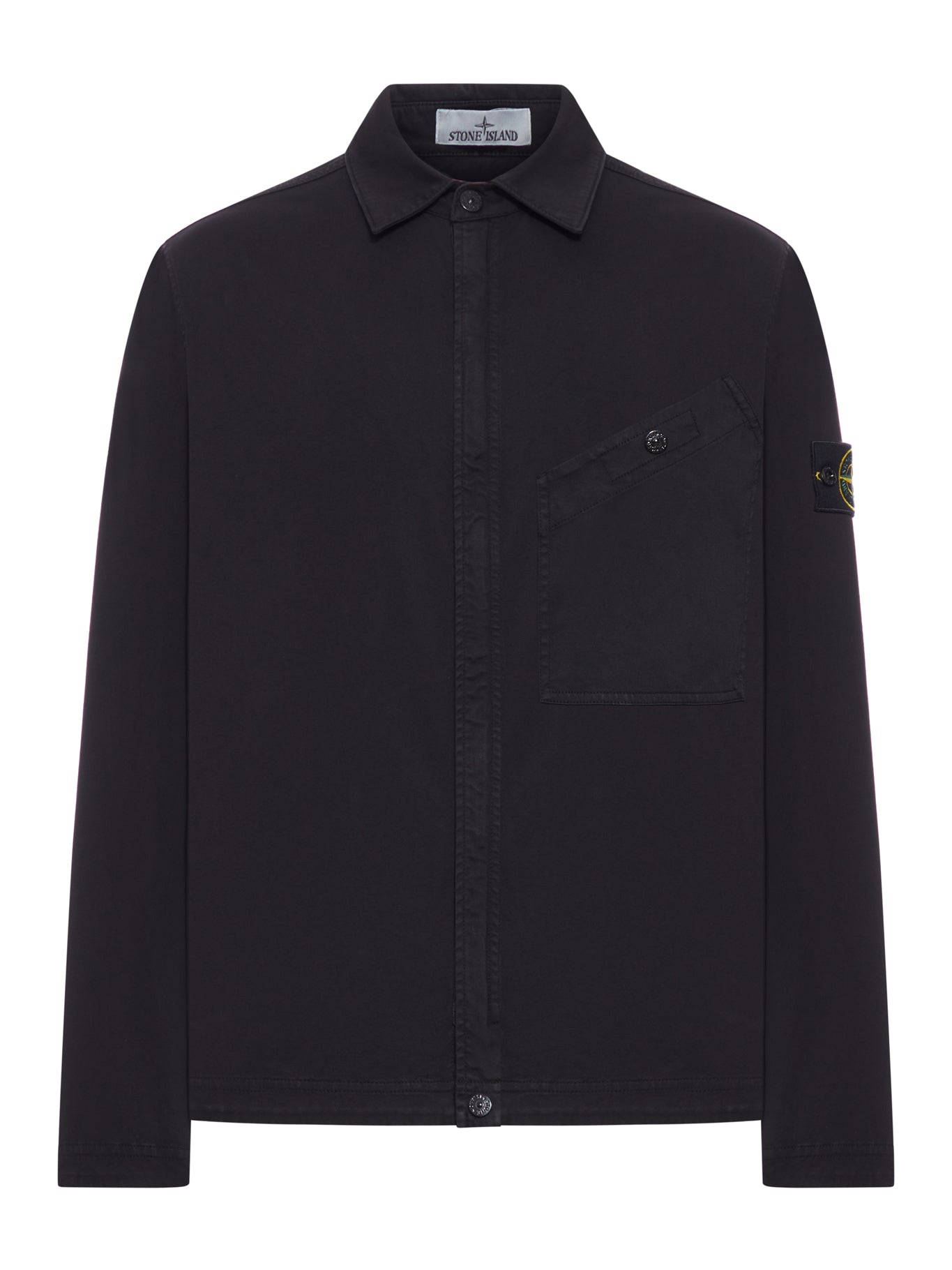 COTTON OVERSHIRT WITH STONE ISLAND BADGE