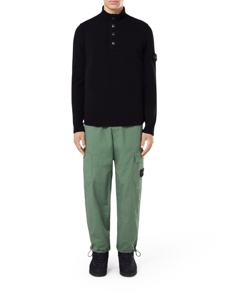 SWEATER WITH SHORT ZIP AND FELT DETAILS