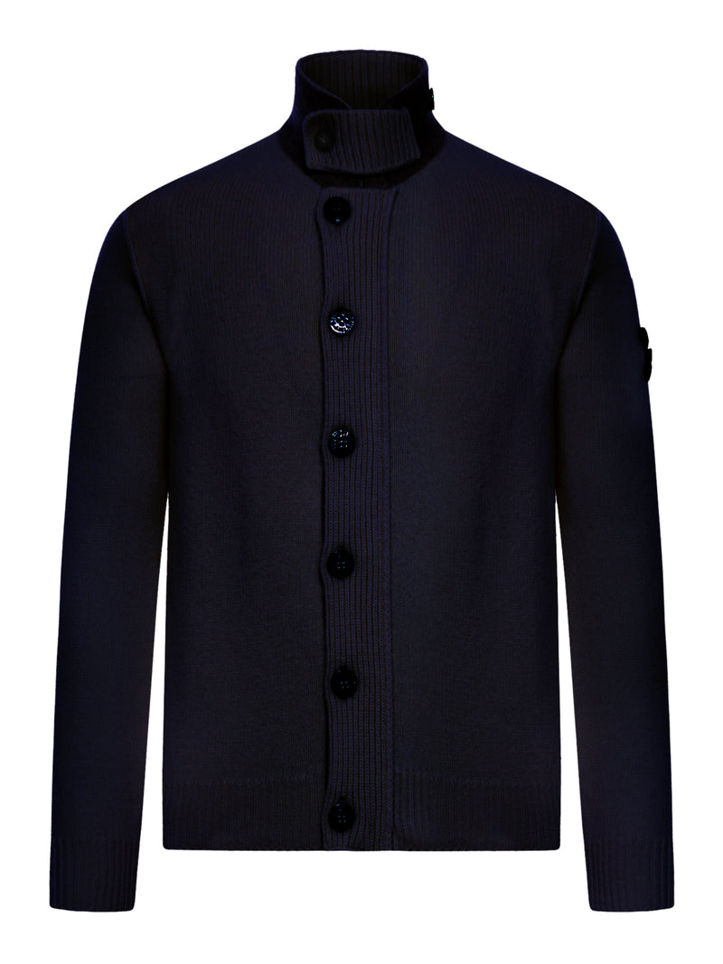 HIGH NECK WOOL CARDIGAN