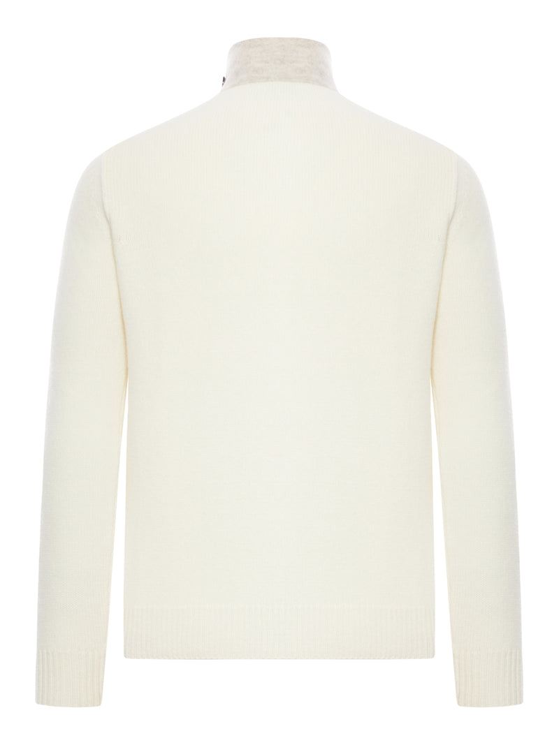 HIGH NECK WOOL CARDIGAN