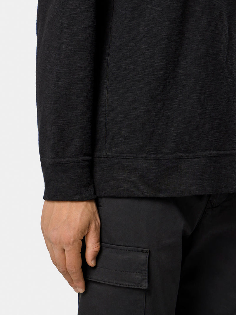 CREW NECK COTTON SWEATSHIRT WITH SIDE INLAYS