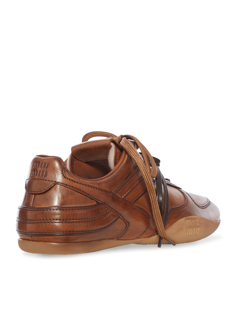 WAXED LEATHER SNEAKERS