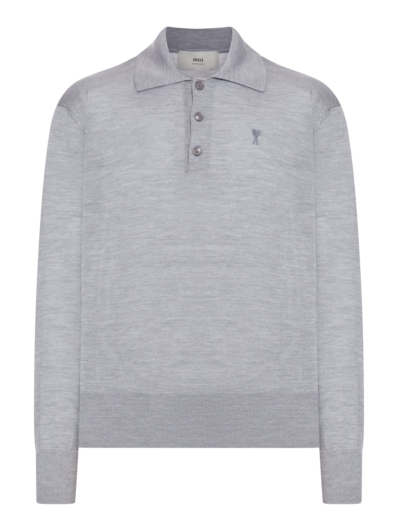 AMI DE COEUR POLO IN EXTRAFINE WOOL AND SILK