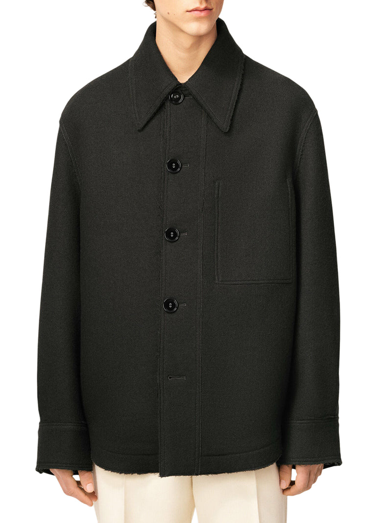 WOOL GABARDINE OVERSHIRT