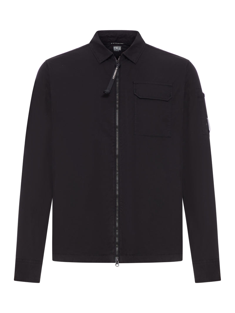 GABARDINE OVERSHIRT WITH COMPASS LOGO