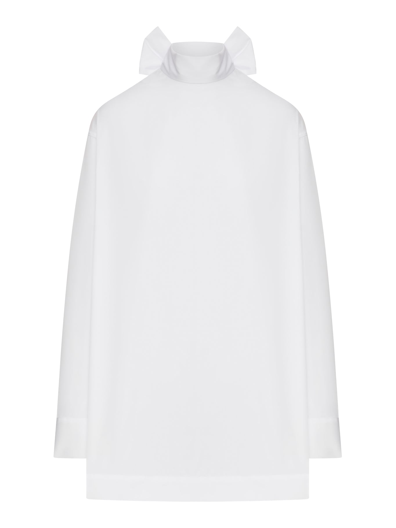 COTTON SHIRT WITH BOW CLOSURE