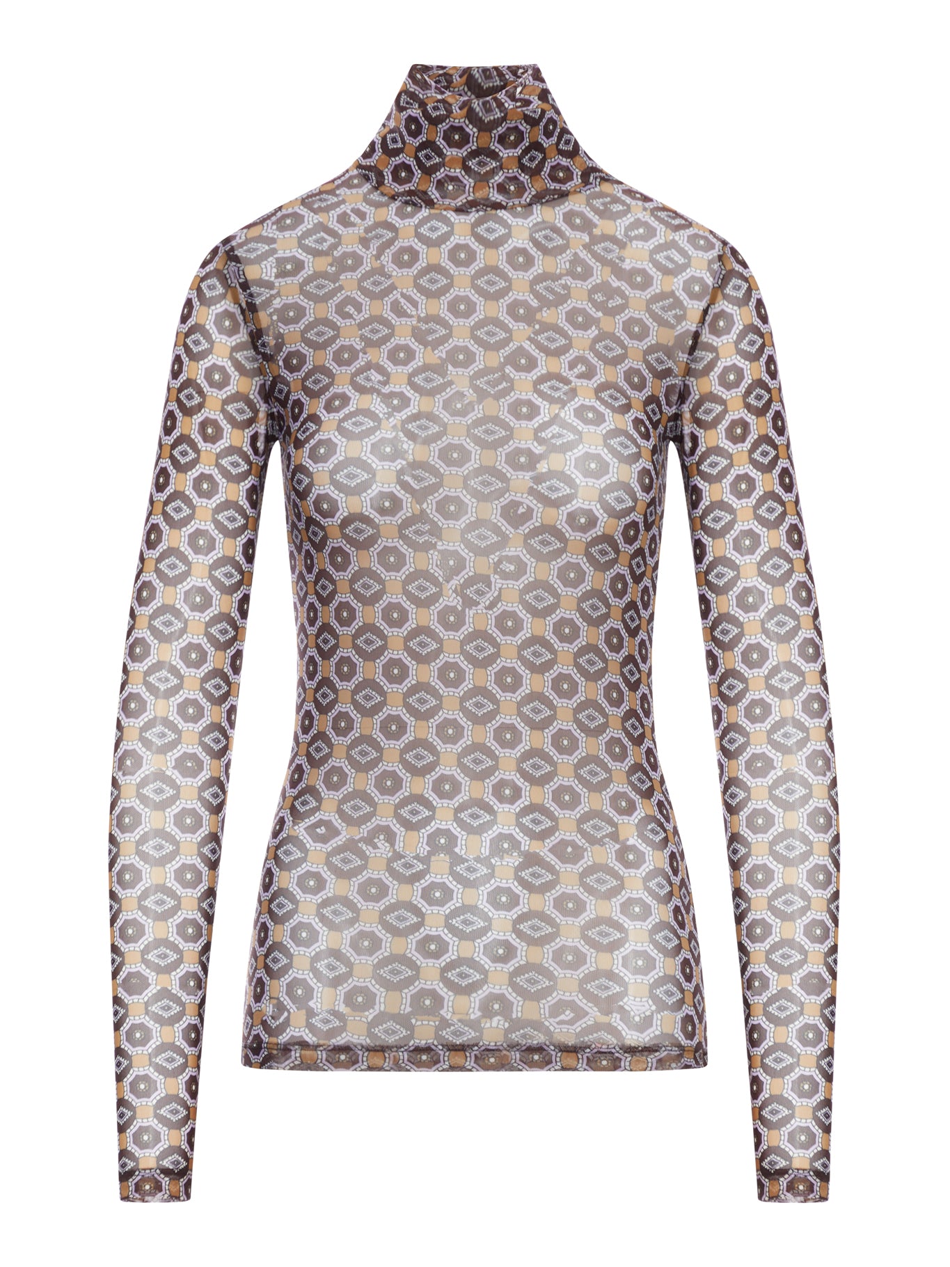 HIGH NECK T-SHIRT WITH PRINT