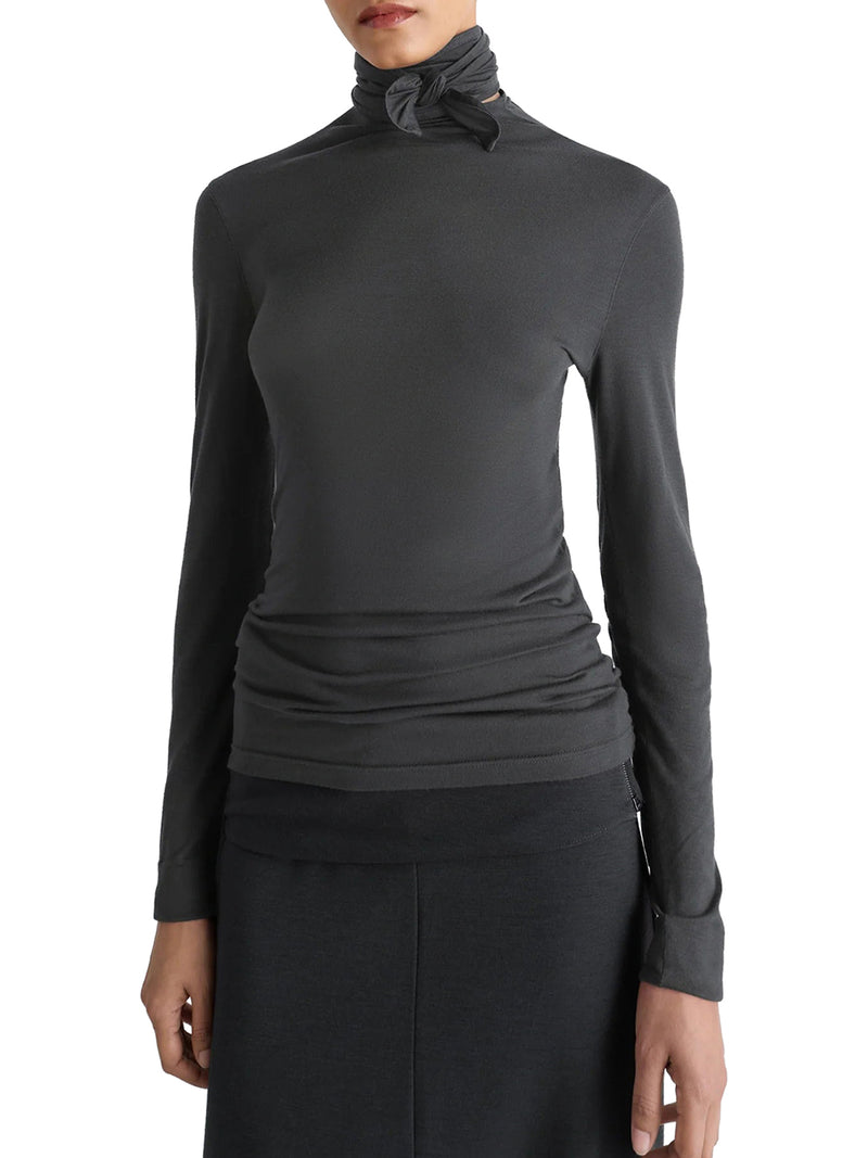 SCARF SWEATER WITH PATCHES