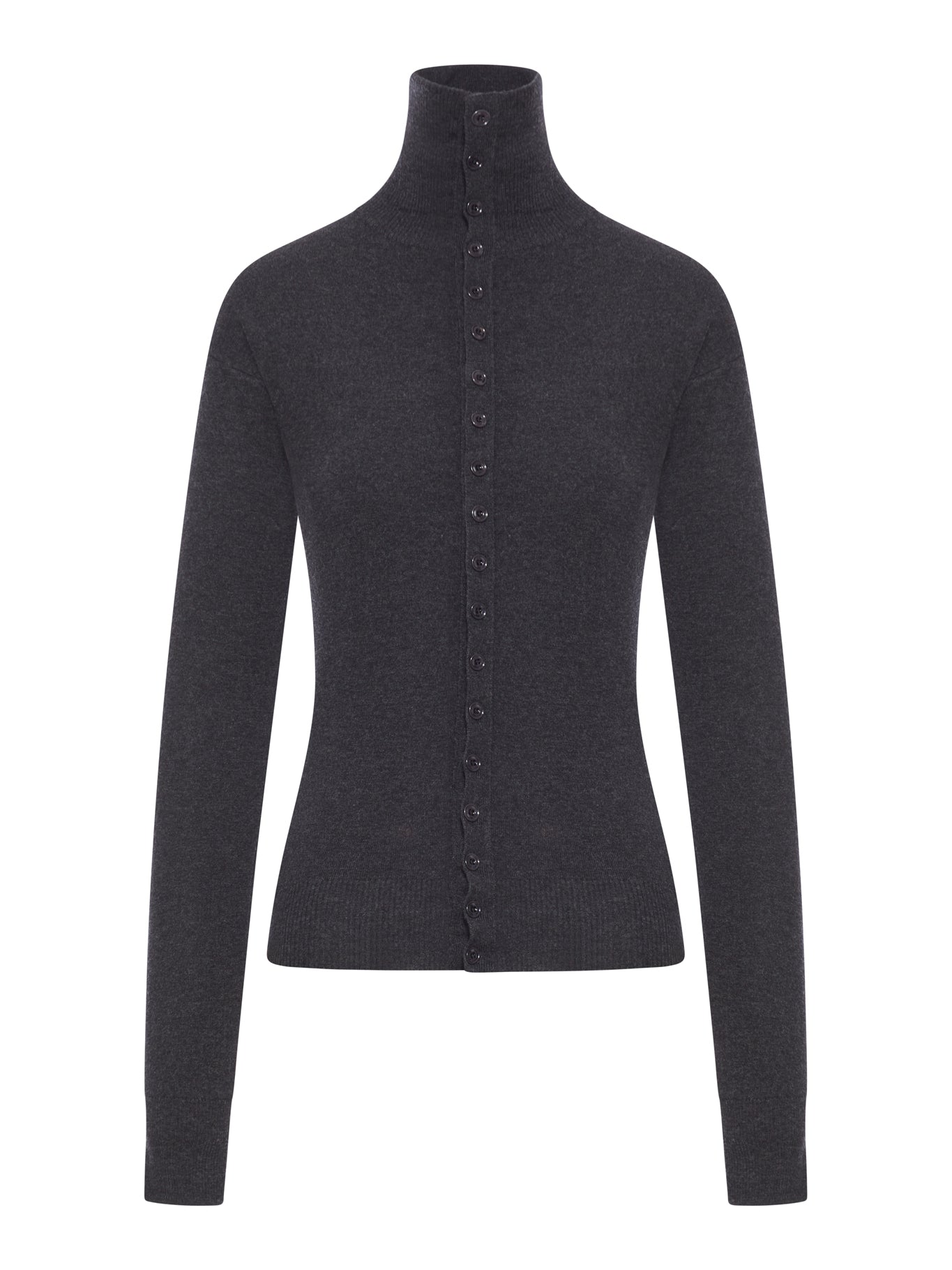 FINE WOOL BUTTONED CARDIGAN