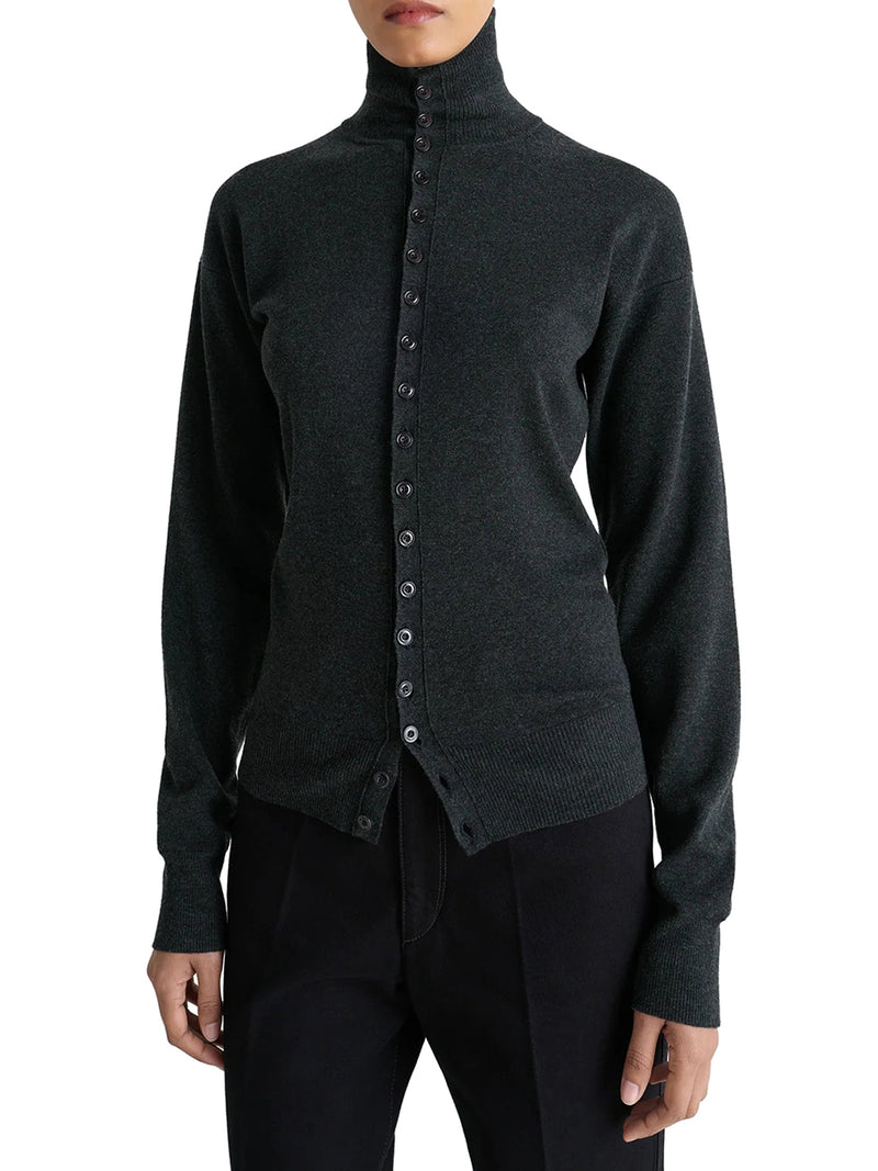 FINE WOOL BUTTONED CARDIGAN
