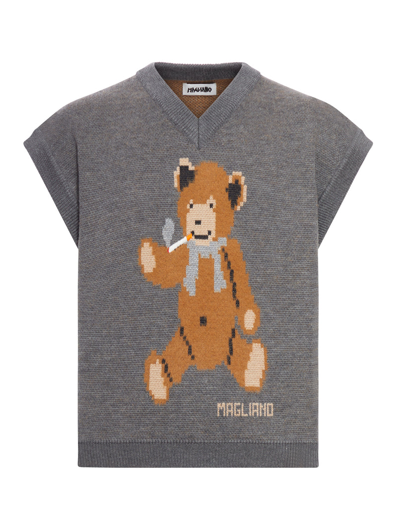 WOOL VEST WITH PRINT