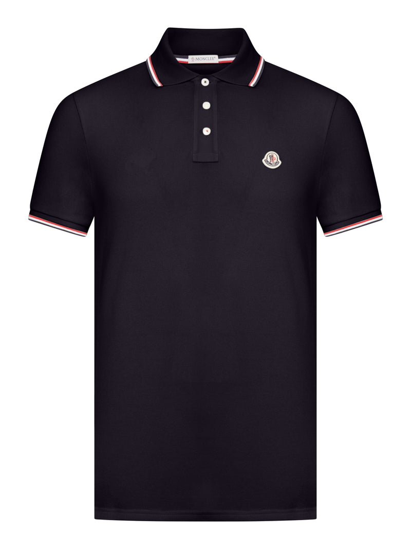 COTTON PIQUET POLO SHIRT WITH TRICOLOUR FINISHES