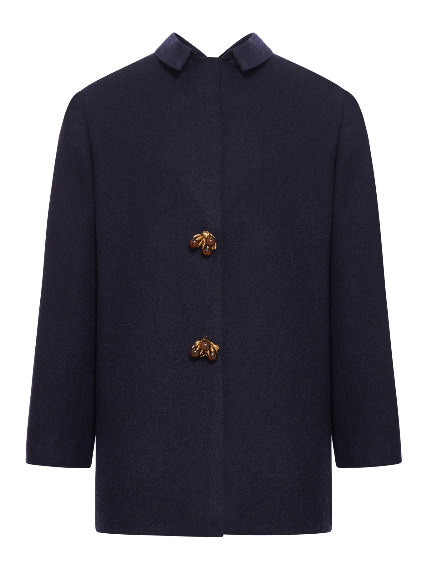 SHETLAND WOOL JACKET WITH JEWEL BUTTONS