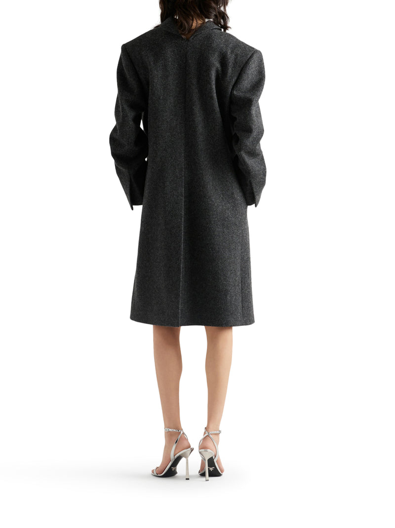 SHETLAND WOOL COAT WITH JEWEL BUTTONS