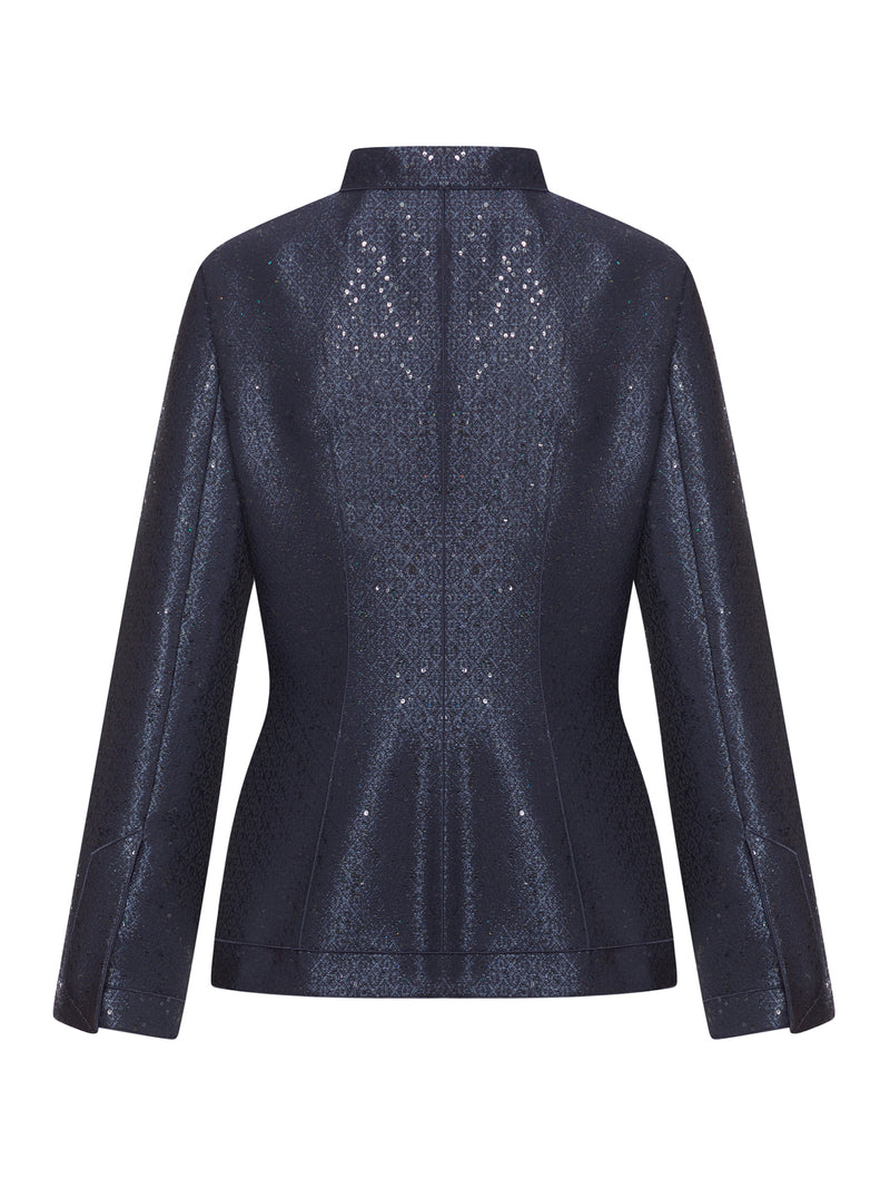 JACQUARD JACKET WITH SEQUINS