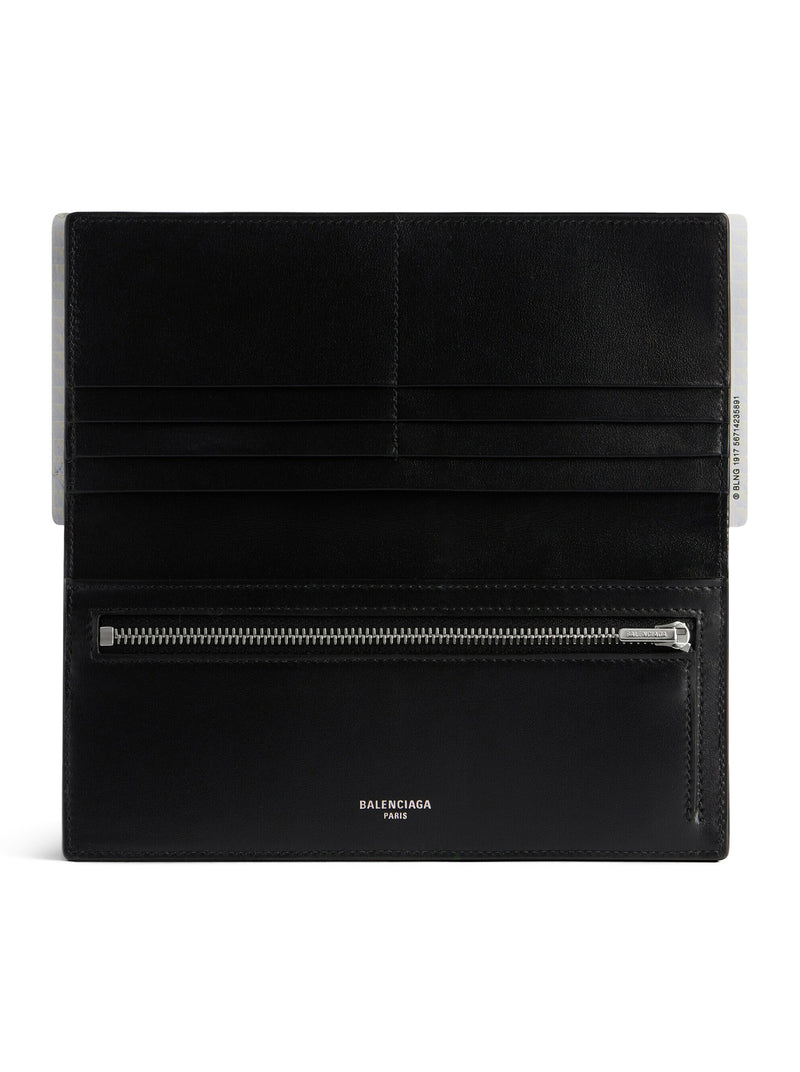 1-CARD LONG PASSPORT WALLET IN BLACK