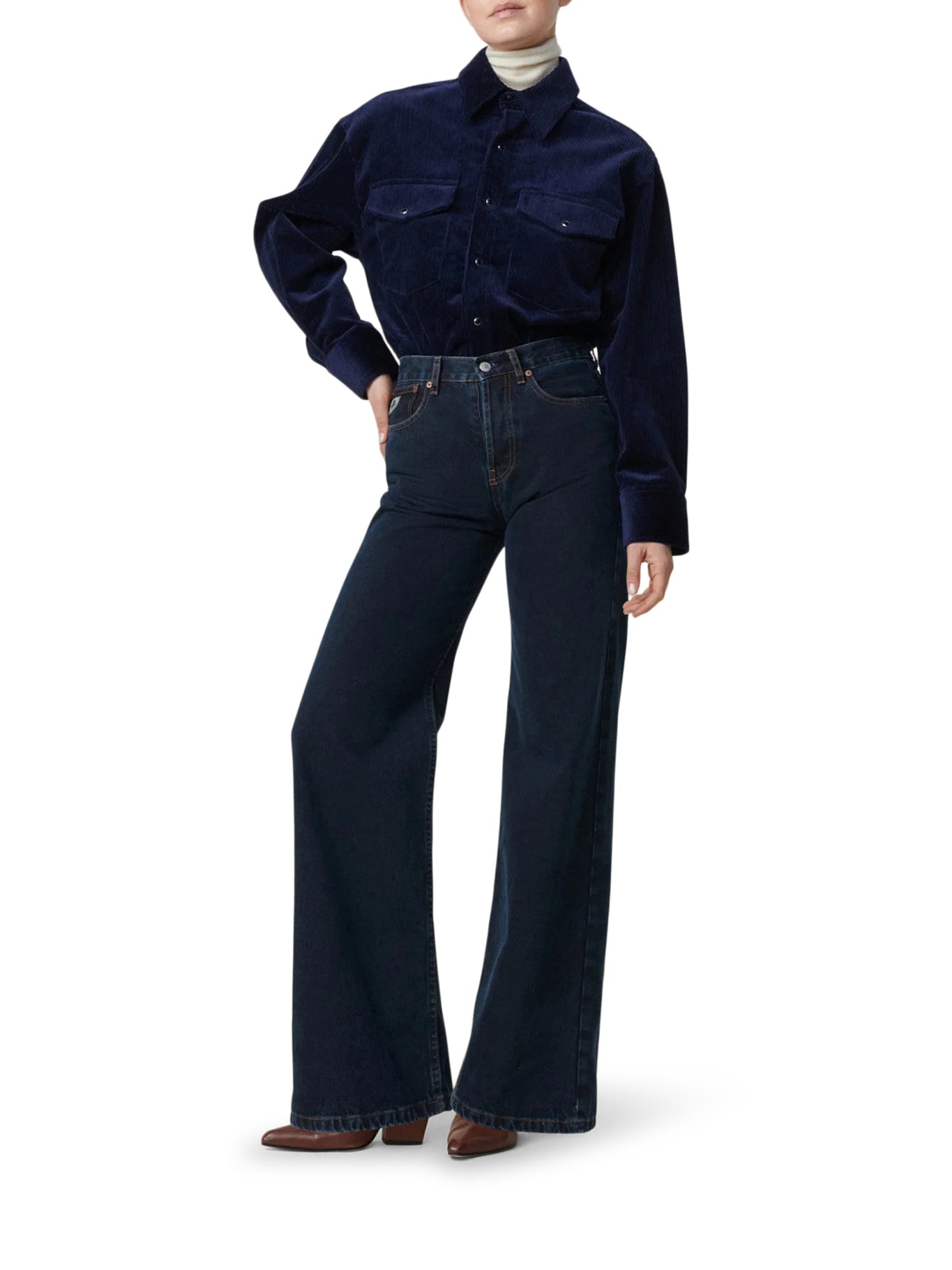 LINDSAY PALAZZO JEANS IN DENIM