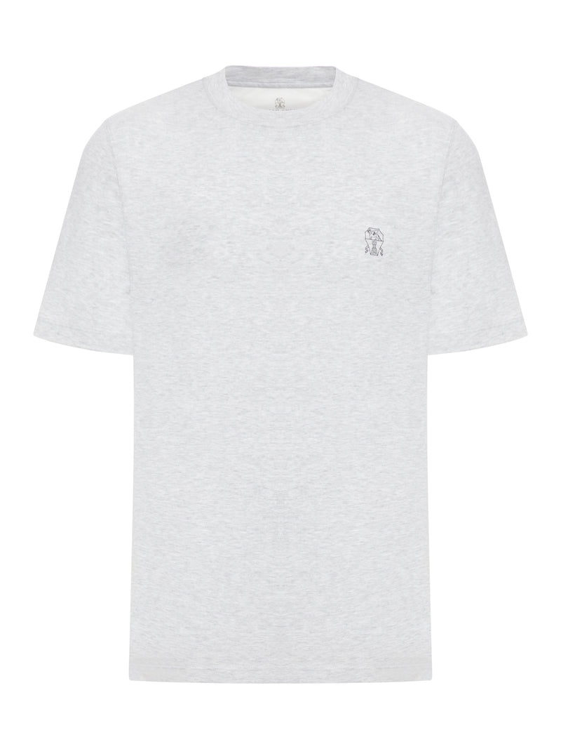 CREW NECK T-SHIRT IN COTTON JERSEY WITH LOGO