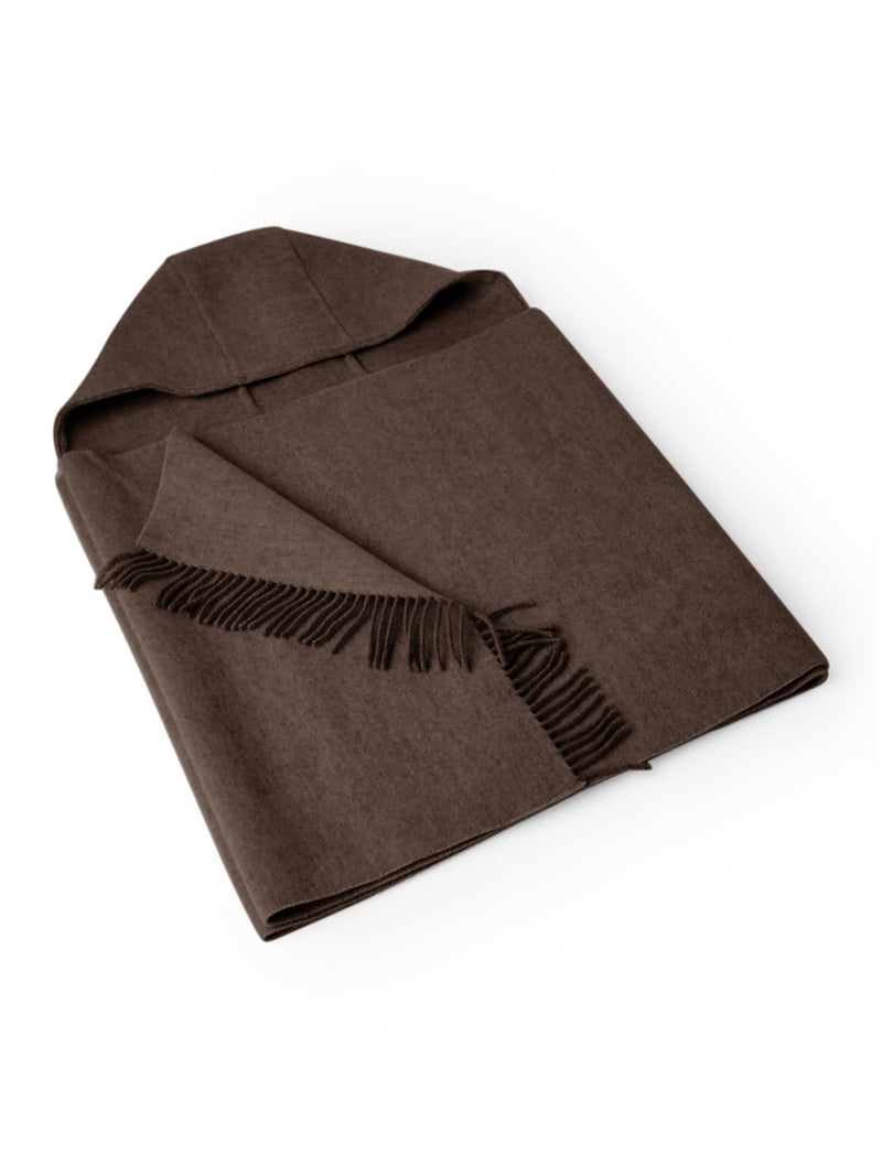 WOOL AND CASHMERE KNIT SCARF WITH HOOD