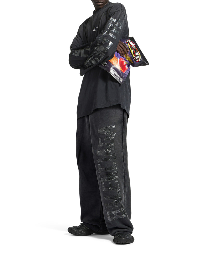 WIDE TROUSERS WITH TRANSPARENT TAPE