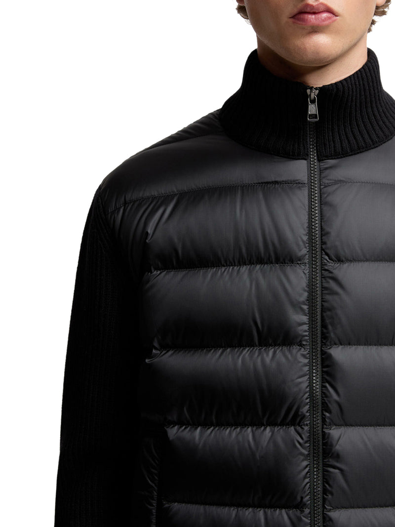 WOOL AND CASHMERE PADDED CARDIGAN WITH ZIP