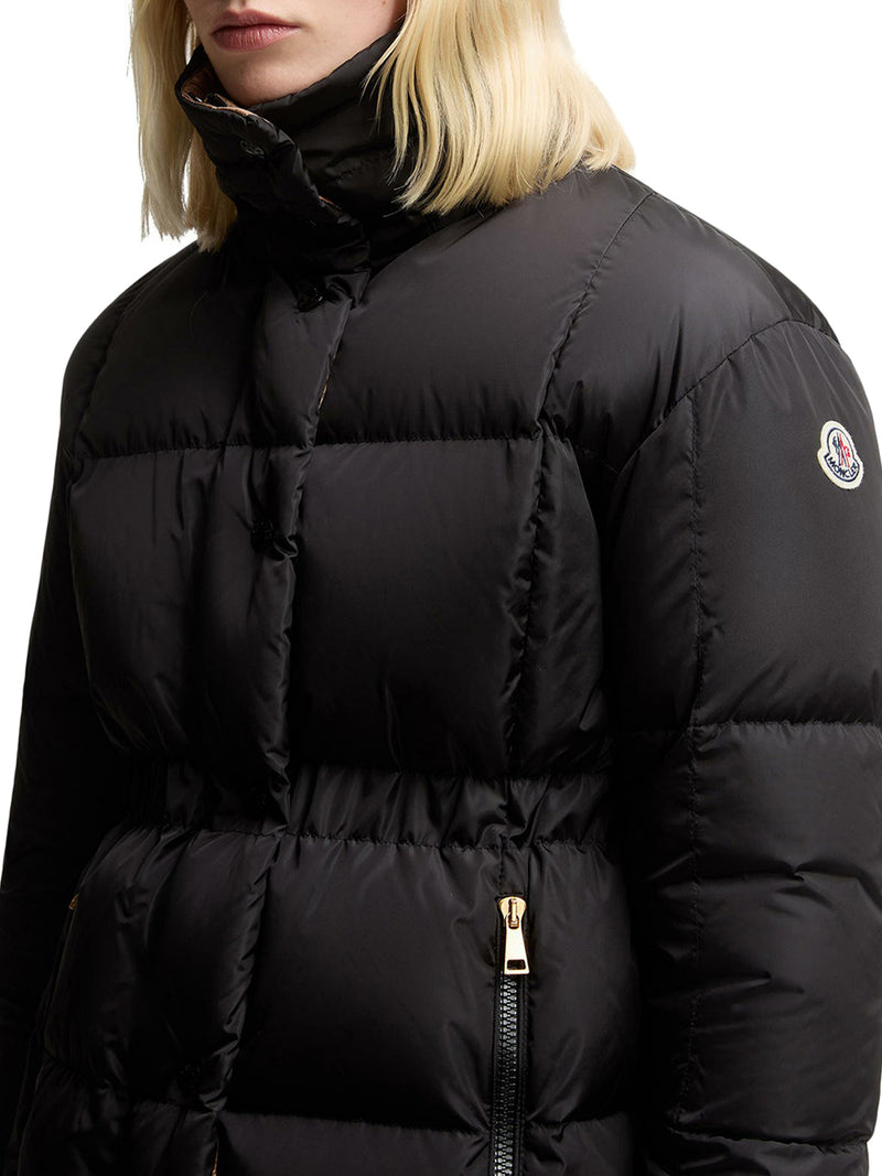 SHORT DOWN JACKET WITH HOOD AND CHECKED QUILTING AGNEUX