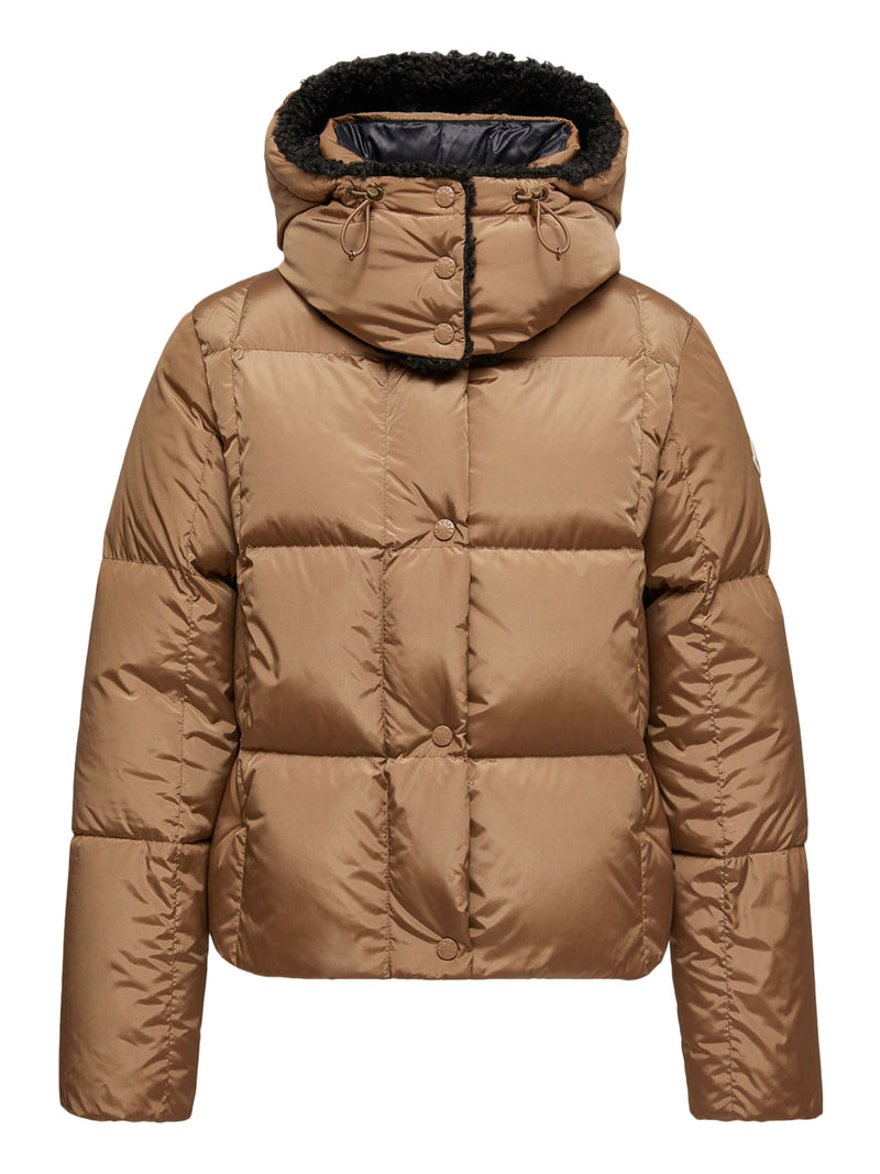CASTELNOU SHORT DOWN JACKET WITH HOOD AND CHECKED QUILTING