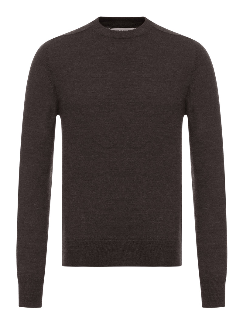 WOOL SWEATER WITH ELBOW PATCHES
