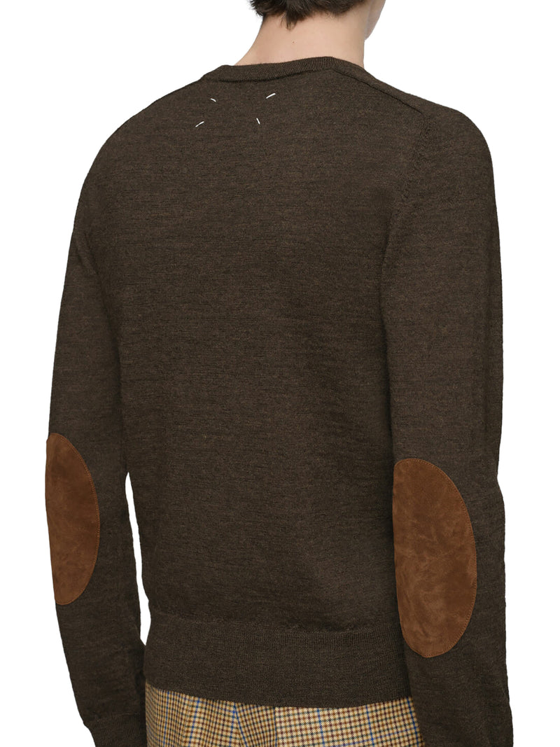 WOOL SWEATER WITH ELBOW PATCHES