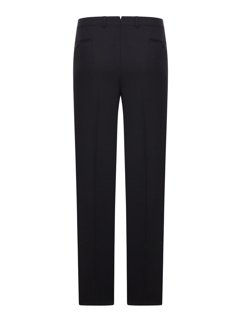 TAILORED TWILL TROUSERS WITH DOUBLE PLEAT