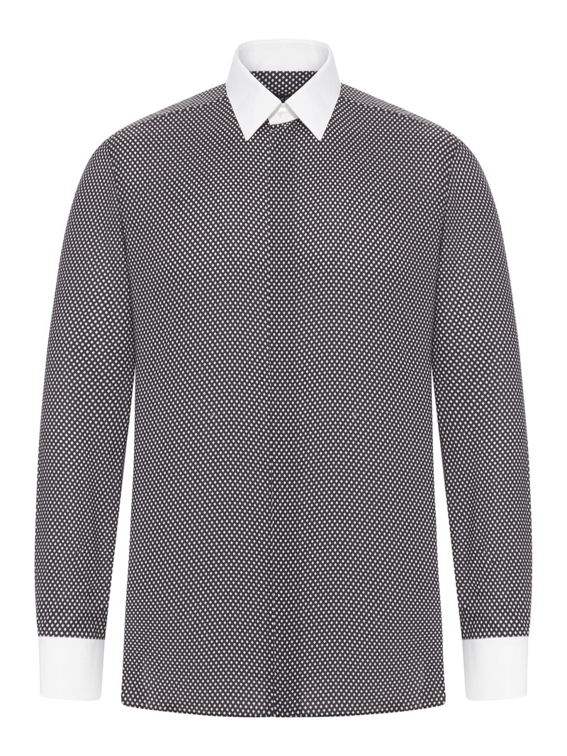 COTTON PRINTED DIAMOND CLASSIC FIT SHIRT