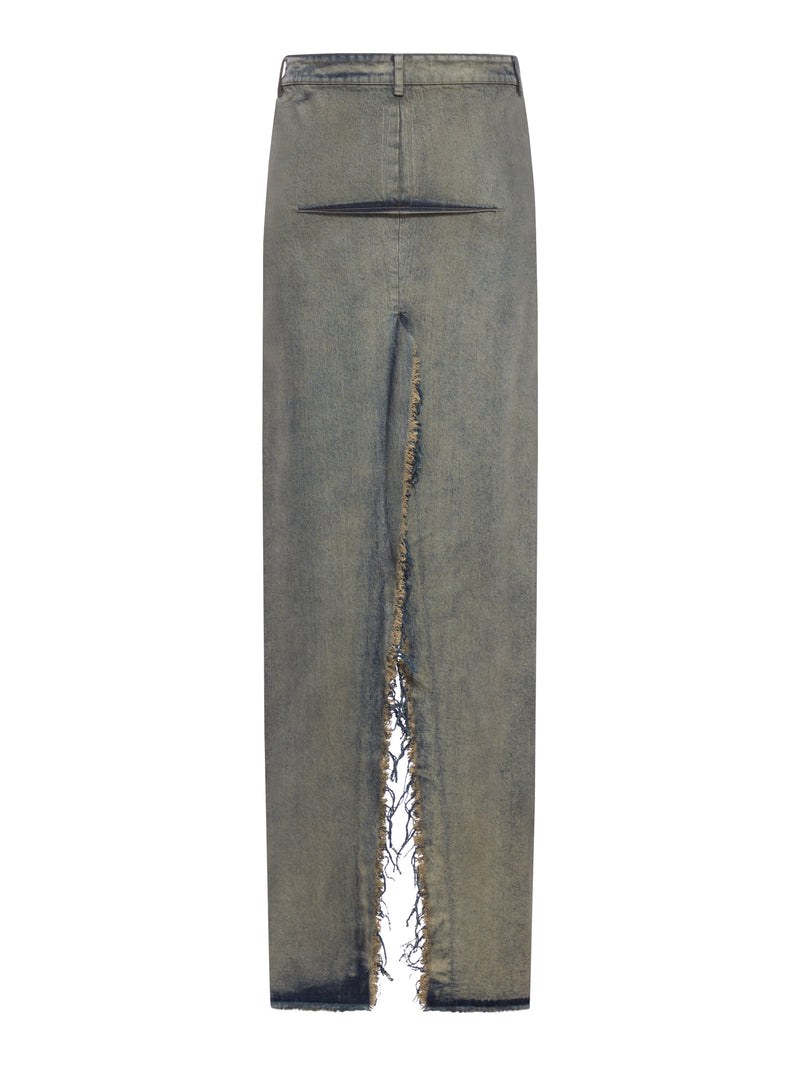 SLICED COTTON DENIM SKIRT