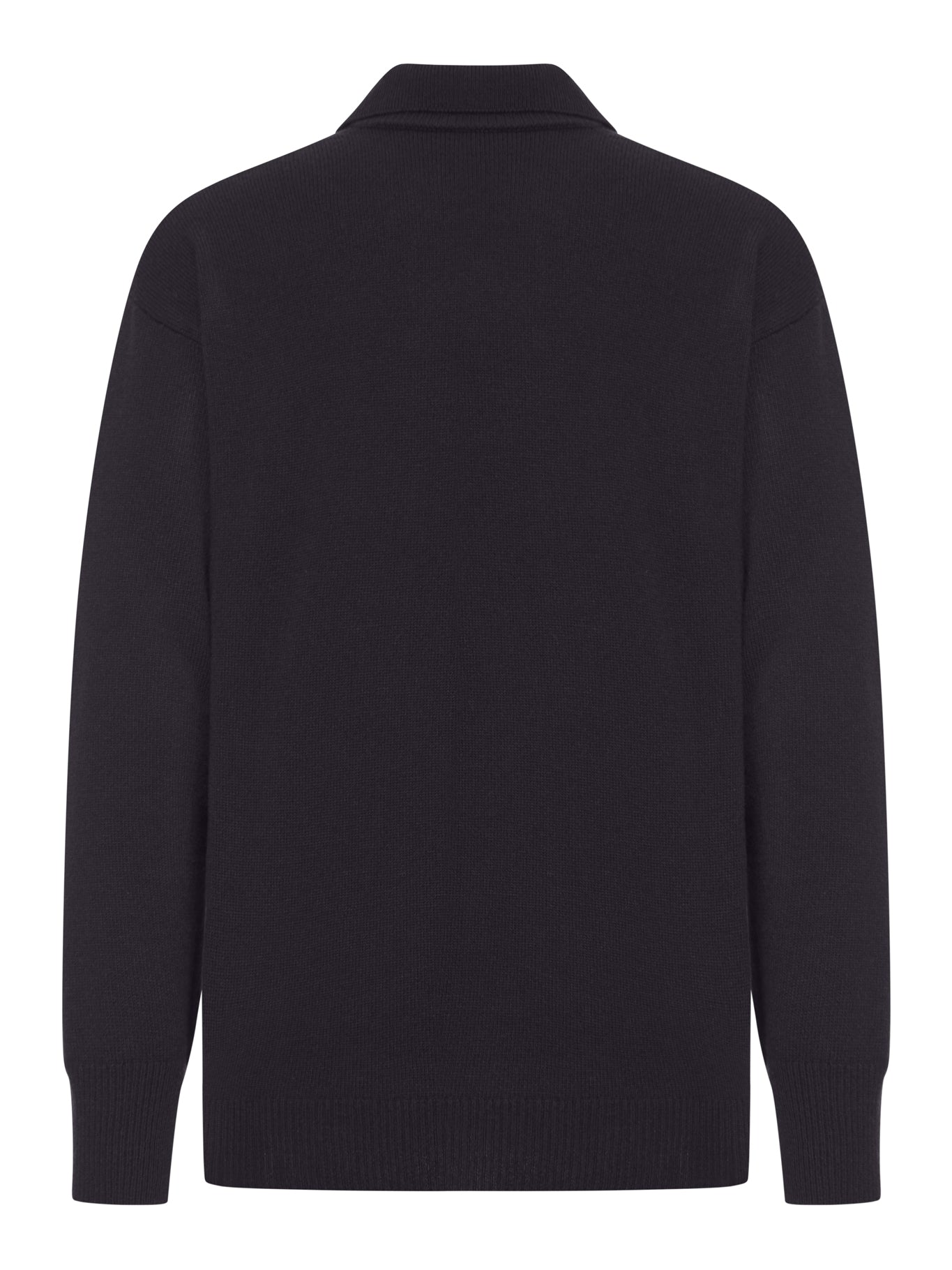 V-NECK WOOL POLO SHIRT