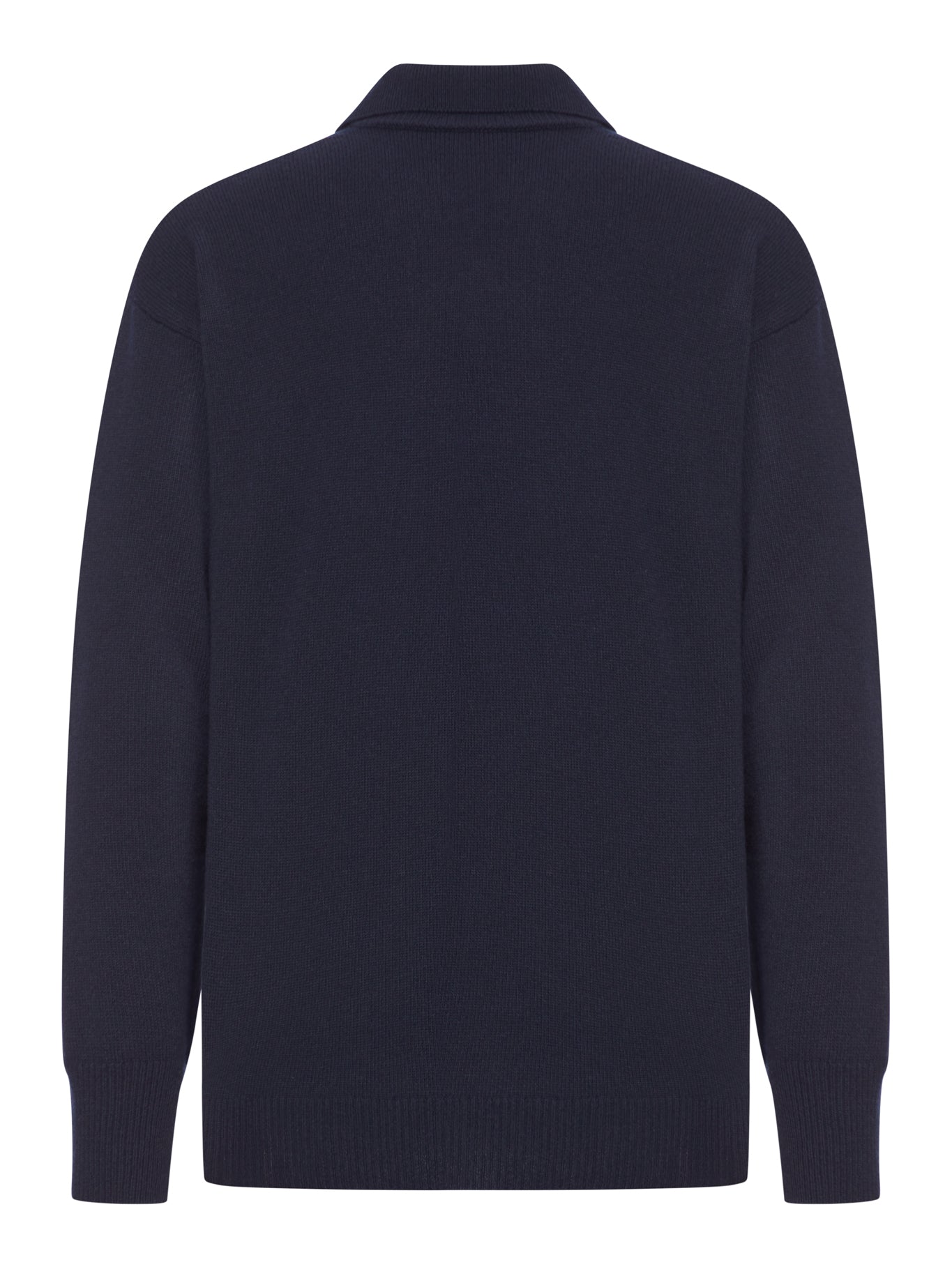 V-NECK WOOL POLO SHIRT