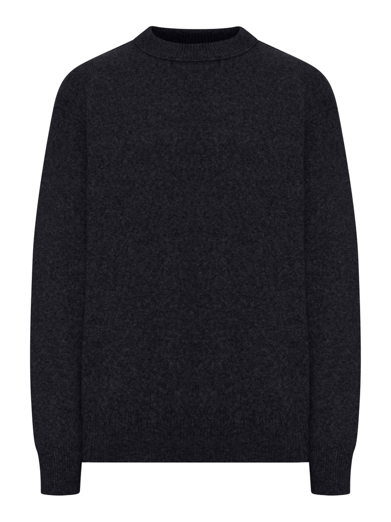CREW NECK SWEATER IN MELANGE EFFECT WOOL