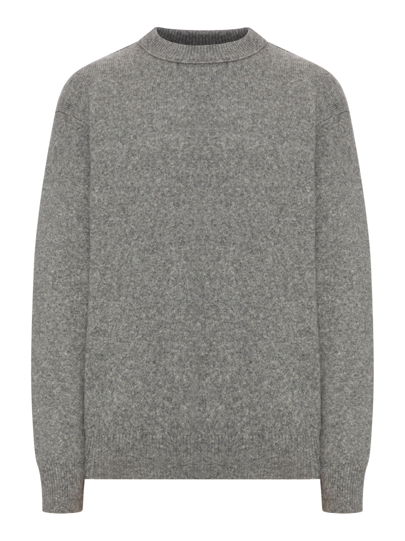 CREW NECK SWEATER IN MELANGE EFFECT WOOL