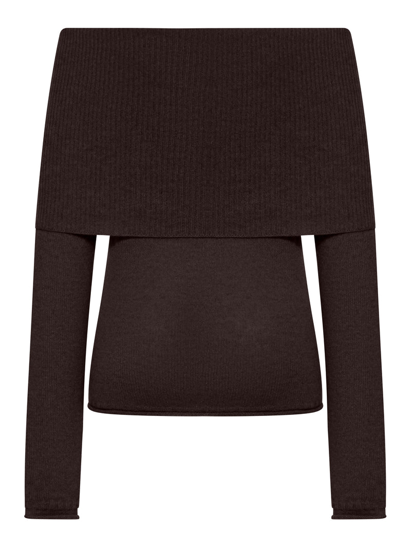 RIBBED BOAT NECK SWEATER