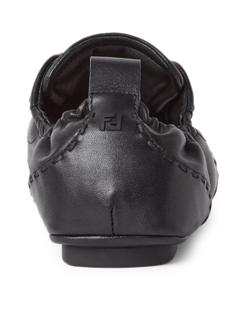 FENDI FIT LOW-TOP SNEAKERS IN BLACK LEATHER