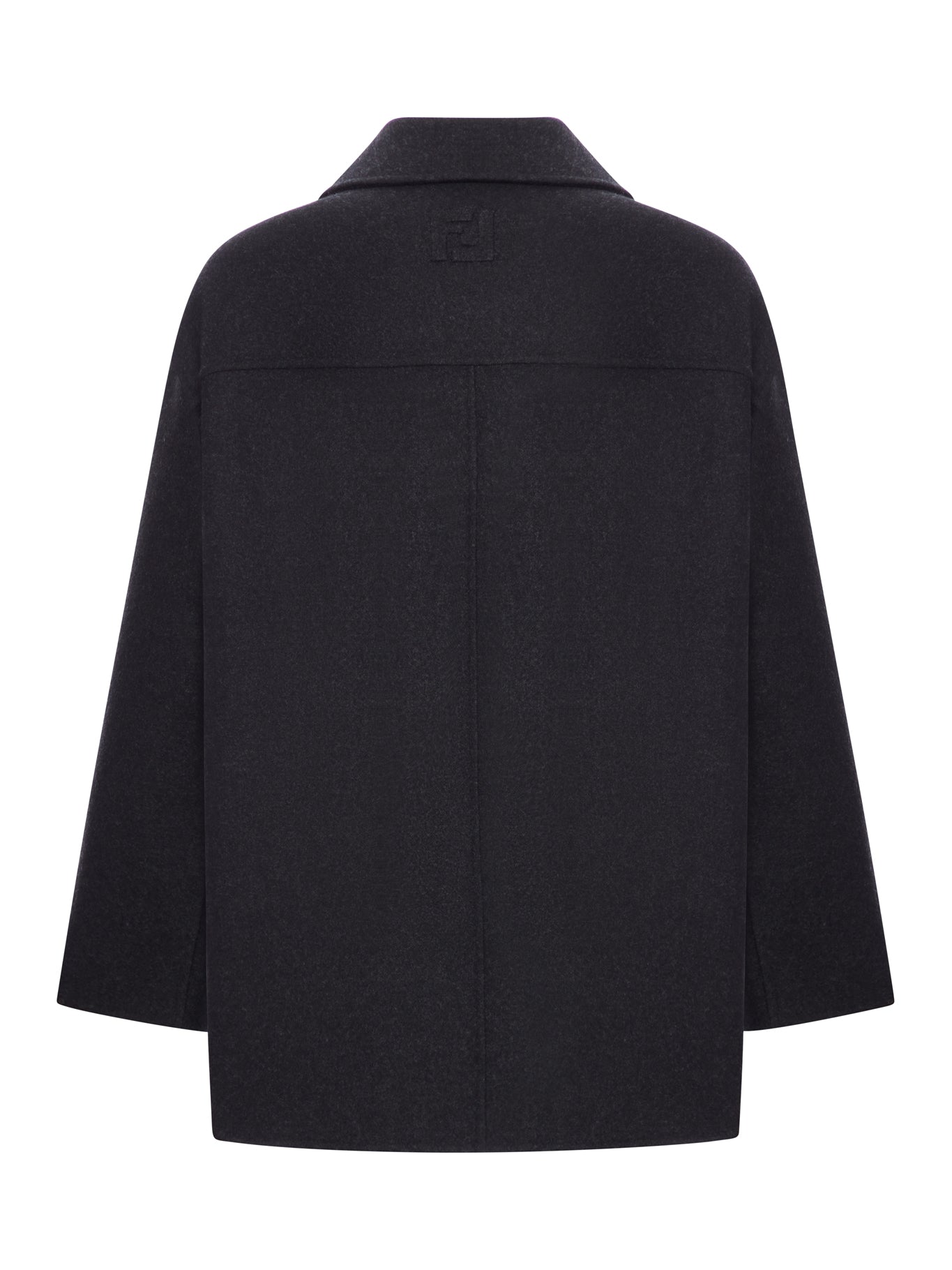 DOUBLE-BREASTED WOOL CABAN COAT