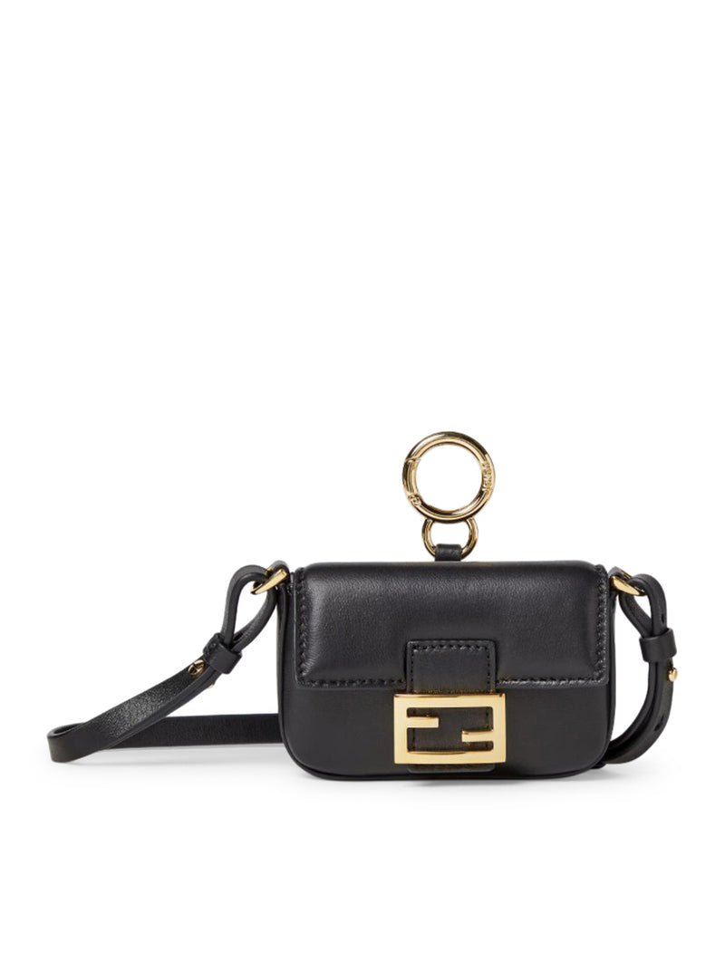 NANO BAGUETTE CHARM IN BLACK NAPPA