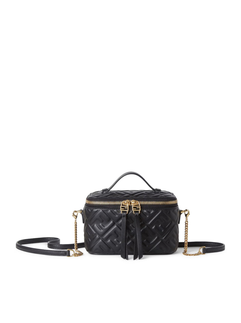 FENDI VANITY MINI BAG IN BLACK NAPPA WITH FF MOTIF