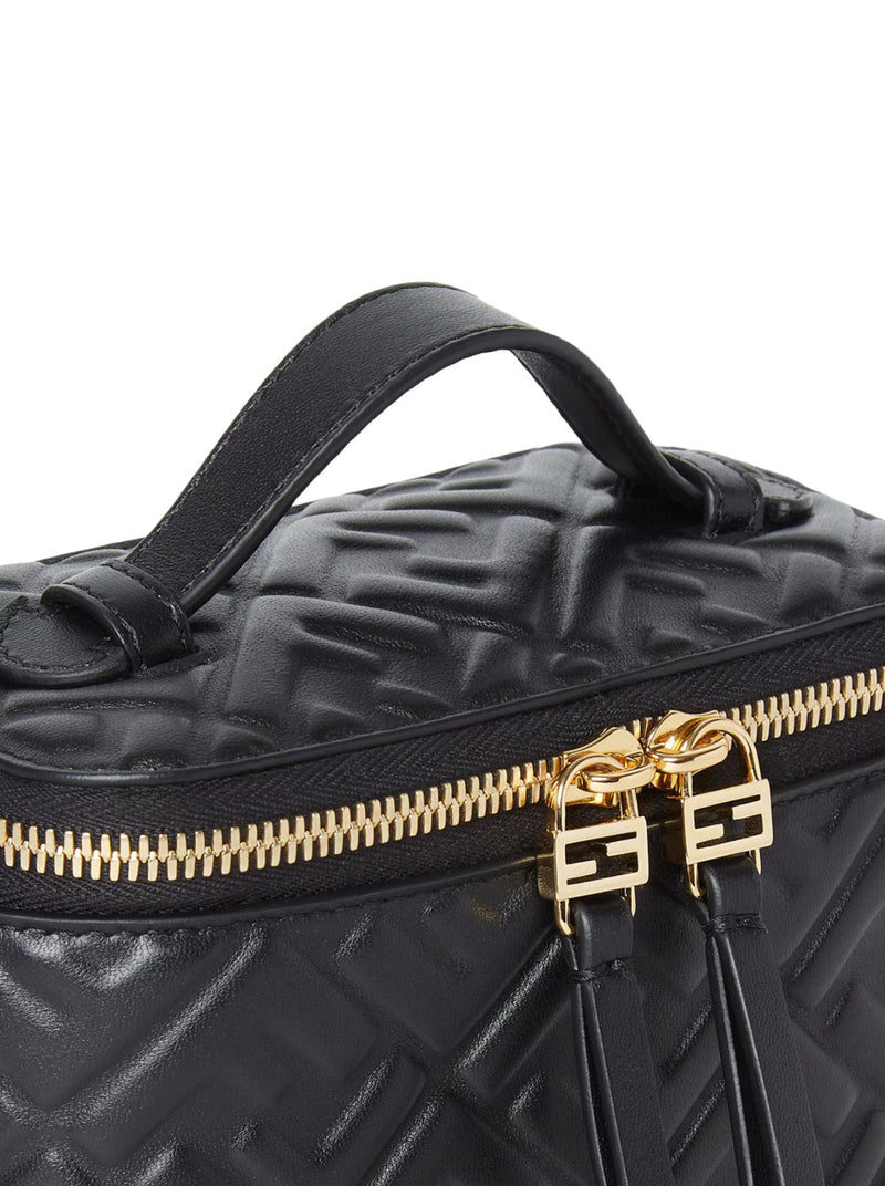 FENDI VANITY MINI BAG IN BLACK NAPPA WITH FF MOTIF