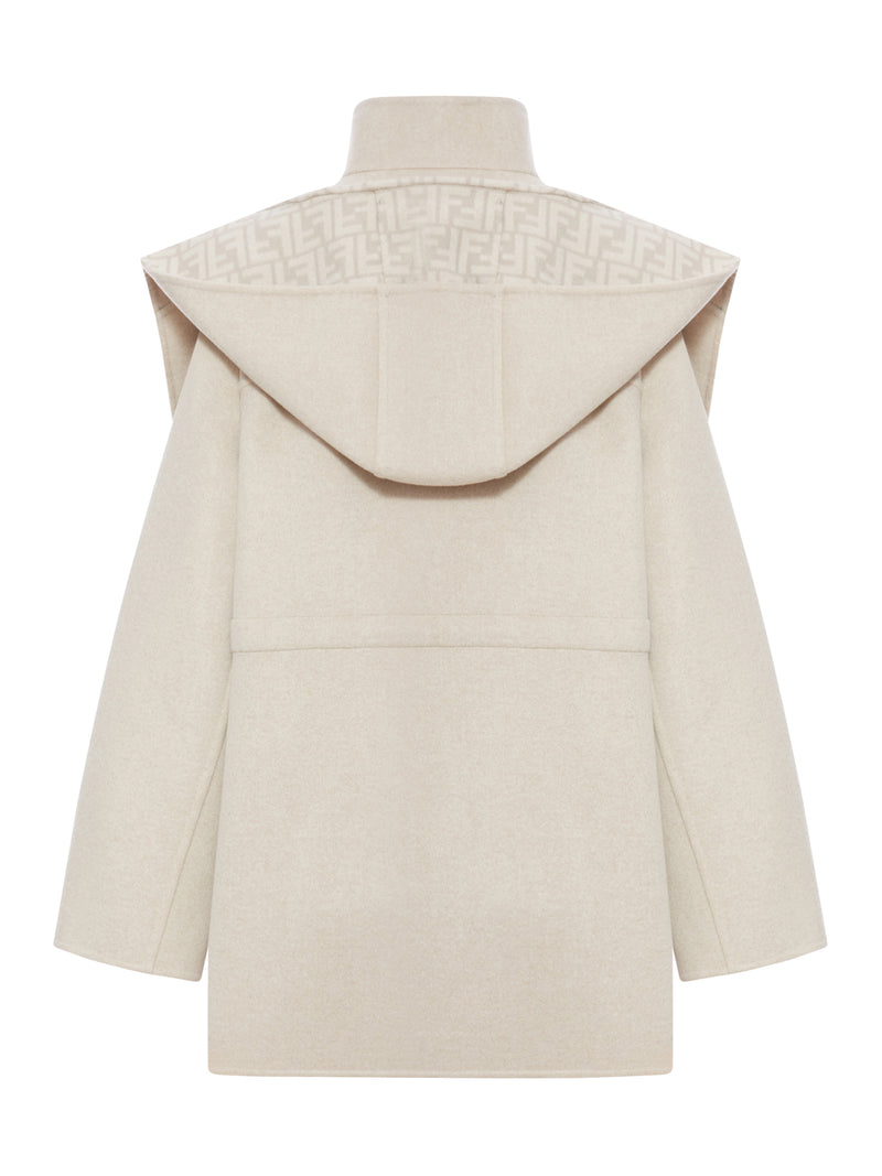 BEIGE WOOL PARKA BLOUSON