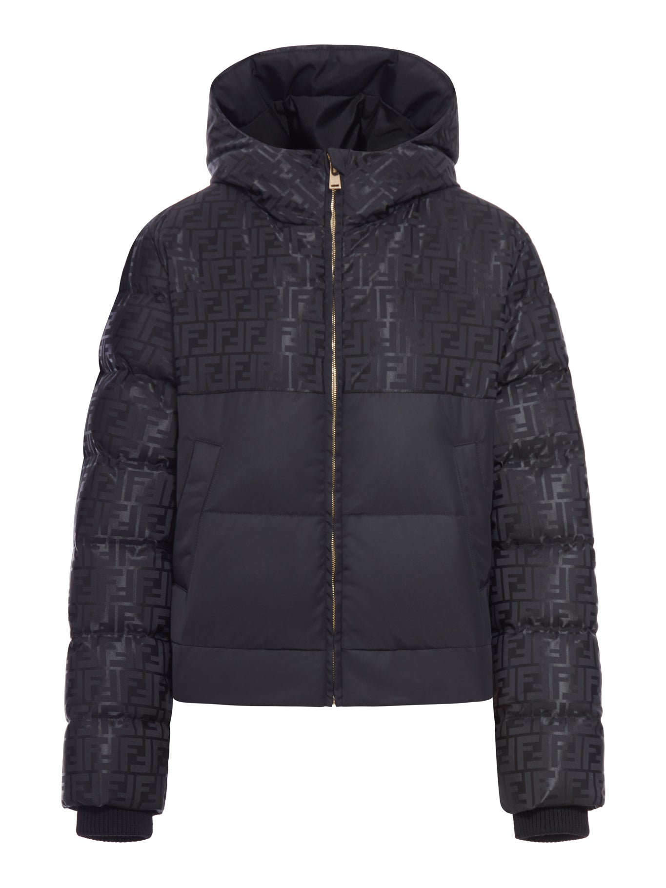 PADDED JACKET IN FF JACQUARD TECHNICAL FABRIC