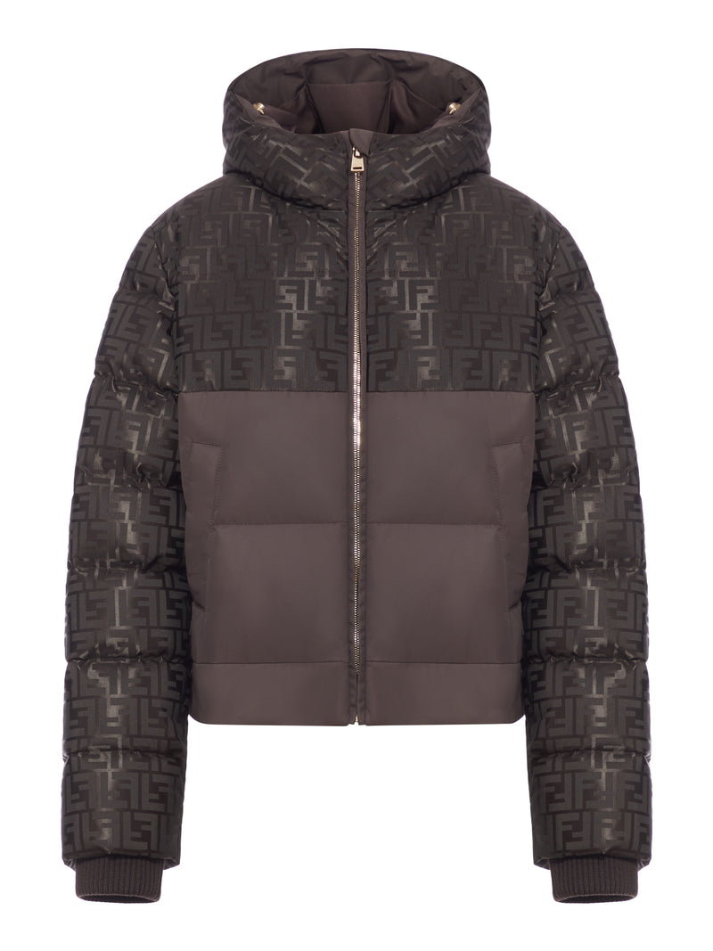 PADDED JACKET IN FF JACQUARD TECHNICAL FABRIC