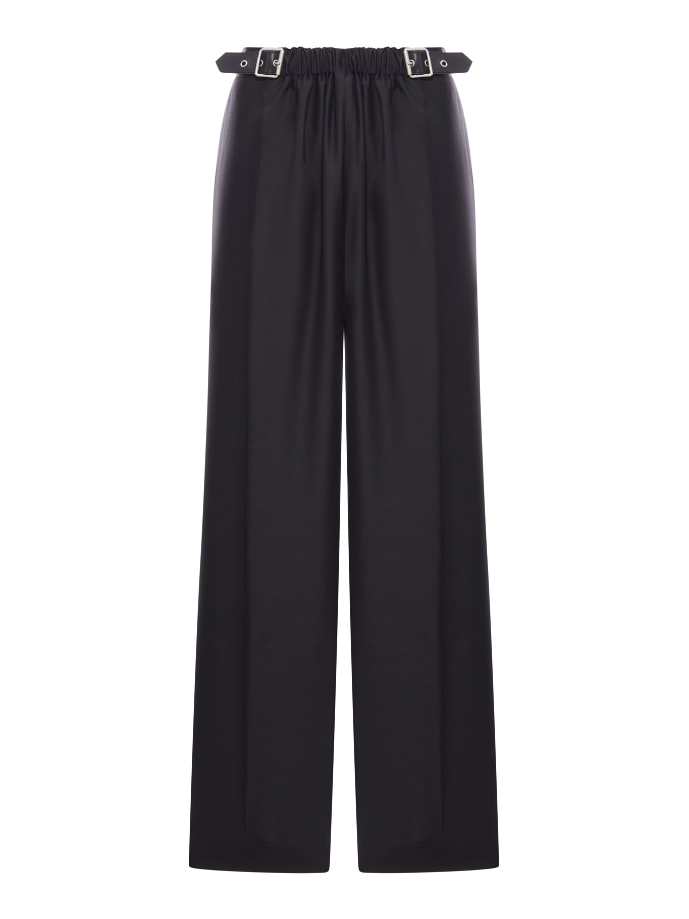 WOOL AND SILK TROUSERS WITH BELT